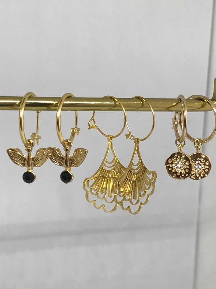 Starburst Hoops - gold and silver