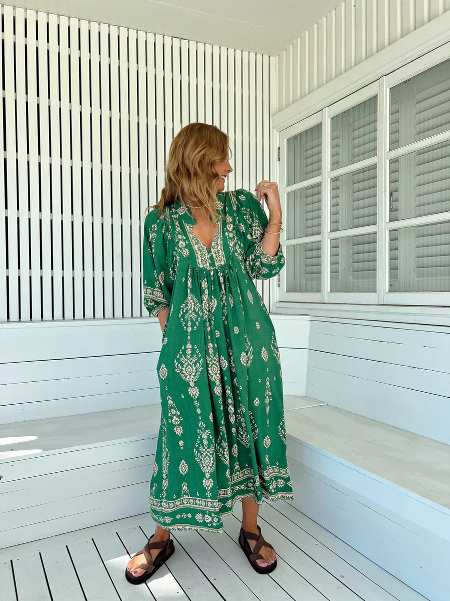 Boheme Midi Dress - Kiva Print Jaase