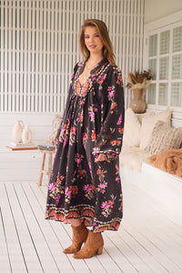 Boheme Midi Dress - Monarch Bloom Print Jaase