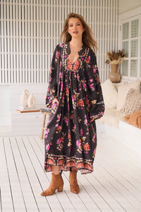 Boheme Midi Dress - Monarch Bloom Print Jaase