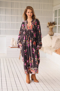 Boheme Midi Dress - Monarch Bloom Print Jaase