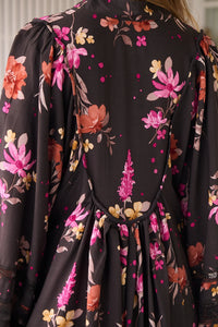 Boheme Midi Dress - Monarch Bloom Print Jaase