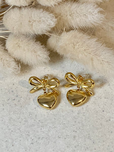 Bow Heart Studs