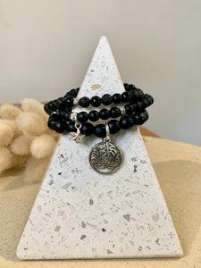 Black Agate Triple Stack