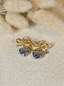 Bow Heart Studs