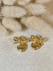 Bow Heart Studs