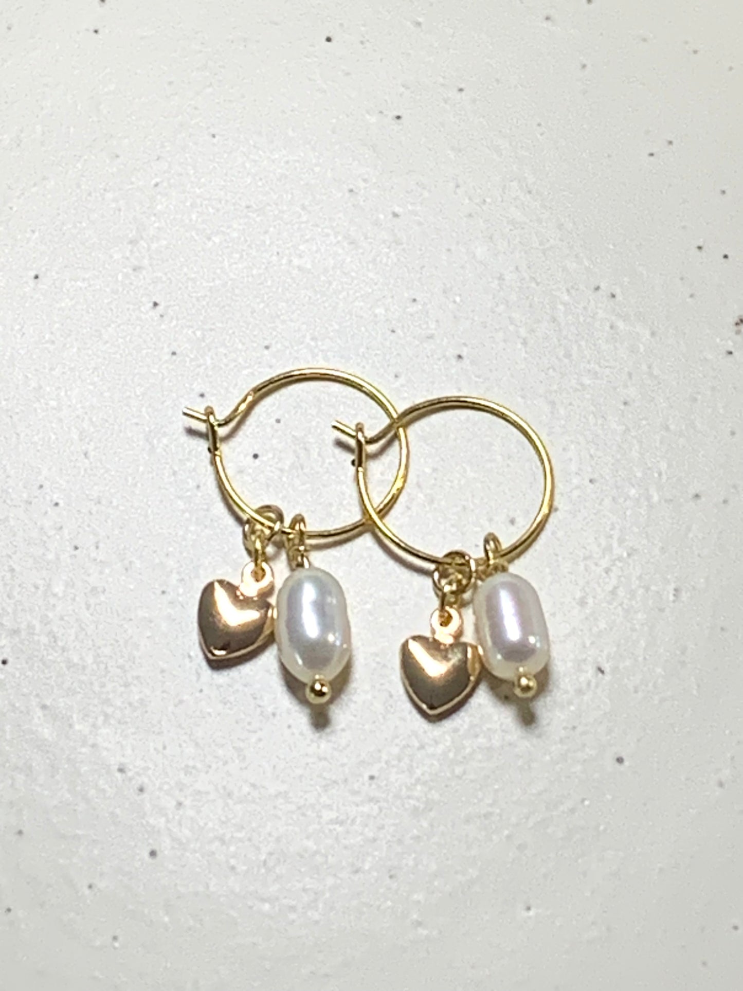 Heart Pearl Hoop Earrings