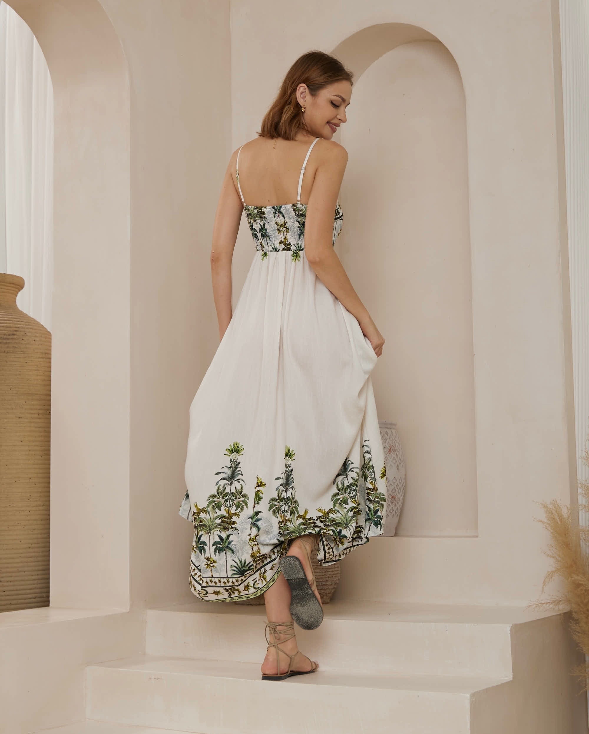 Nessa Palm Maxi Dress