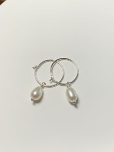 Fine Pearl Hoops - Small