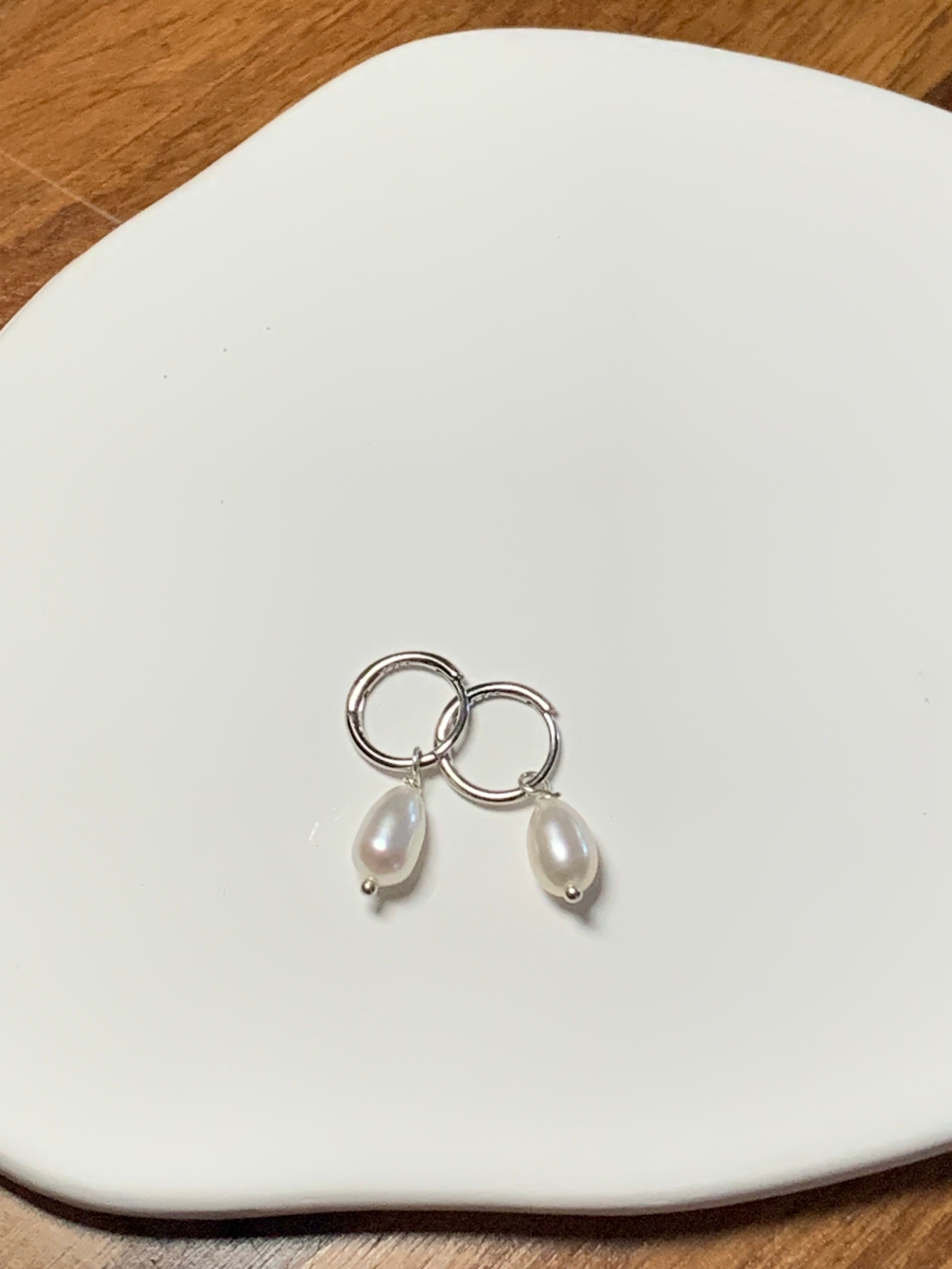 Mini Pearl Hoops