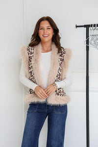 Lombard Knit Vest - Leopard