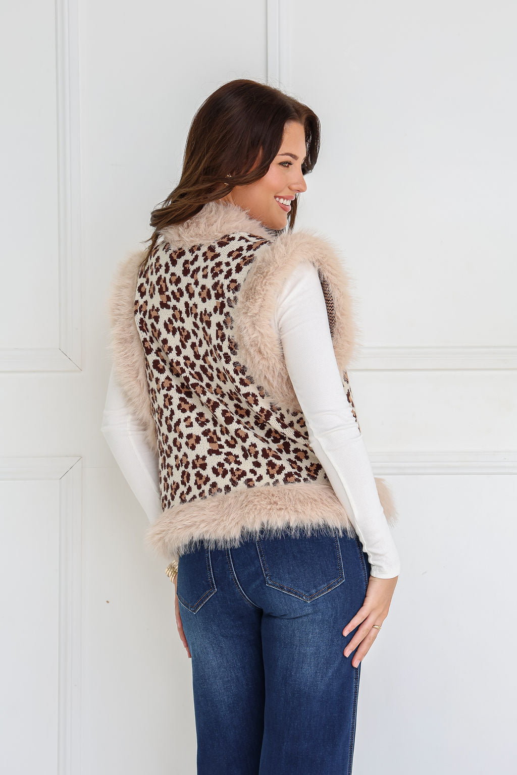 Lombard Knit Vest - Leopard