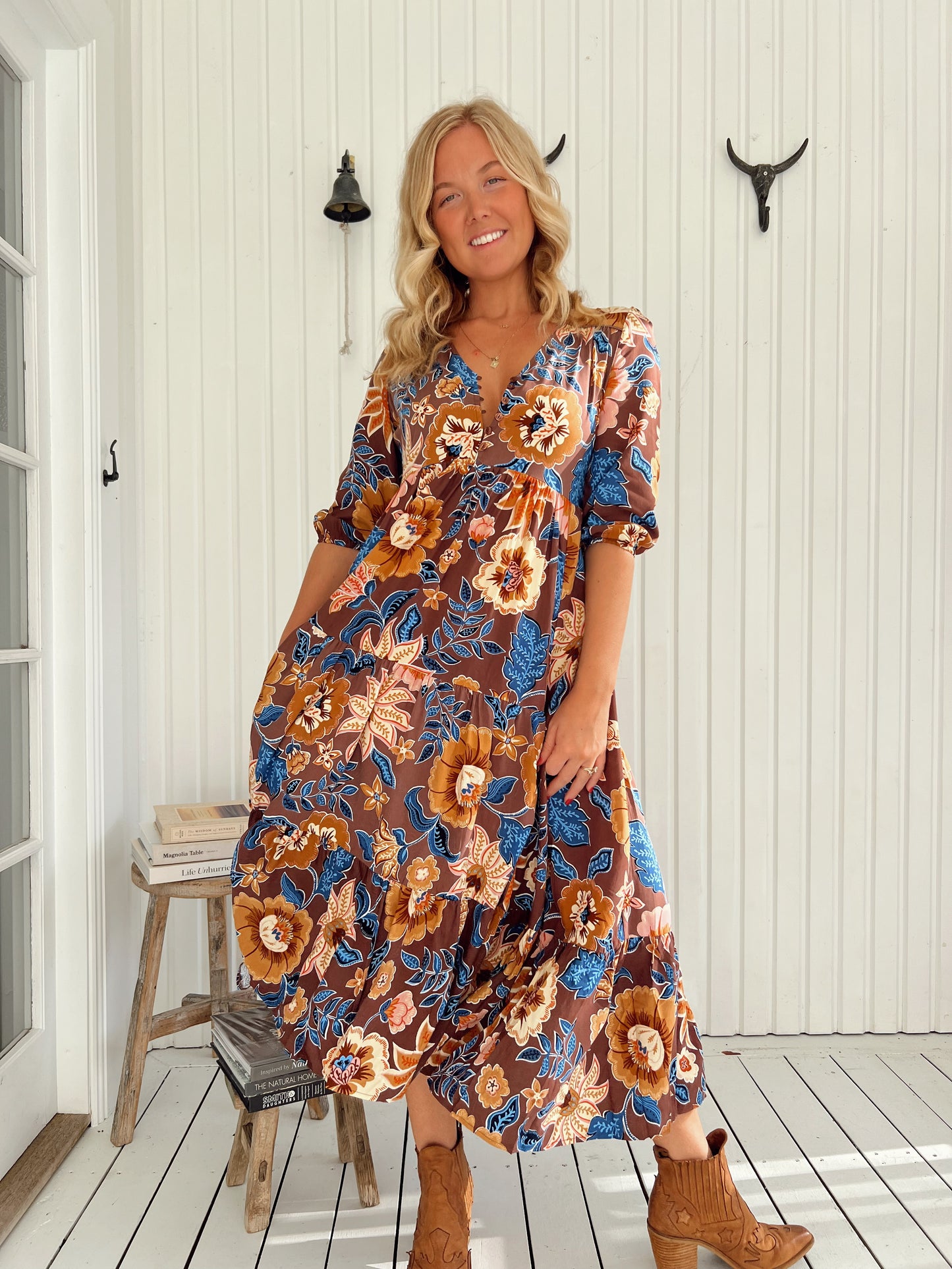 Eve Midi Dress - Tierra Print Jaase
