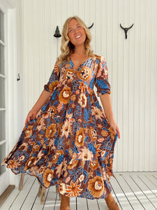 Eve Midi Dress - Tierra Print Jaase