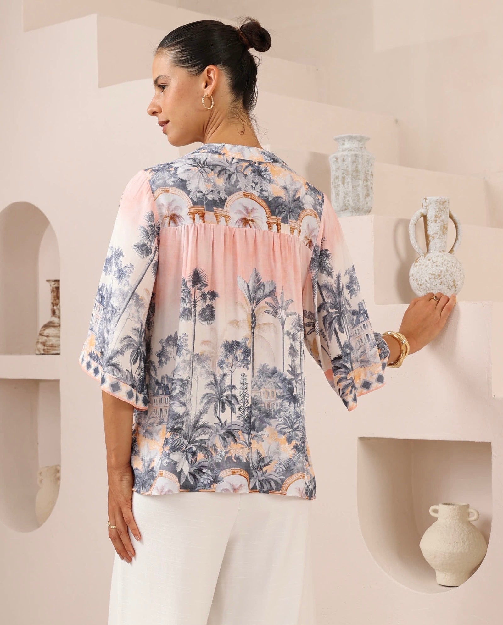 Oasis Palm Blouse