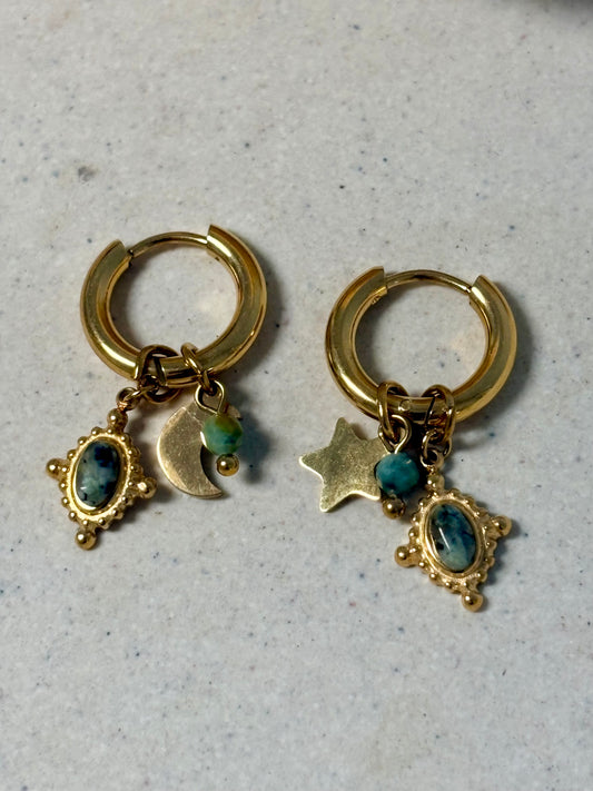 Celestial Green Hoops