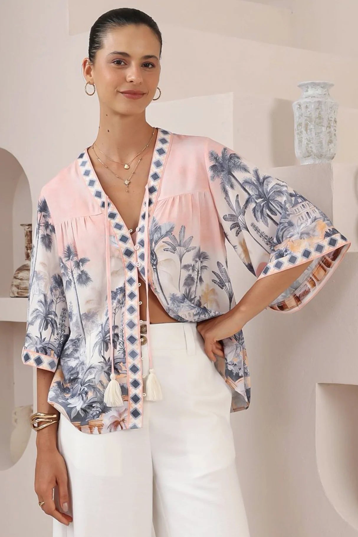 Oasis Palm Blouse