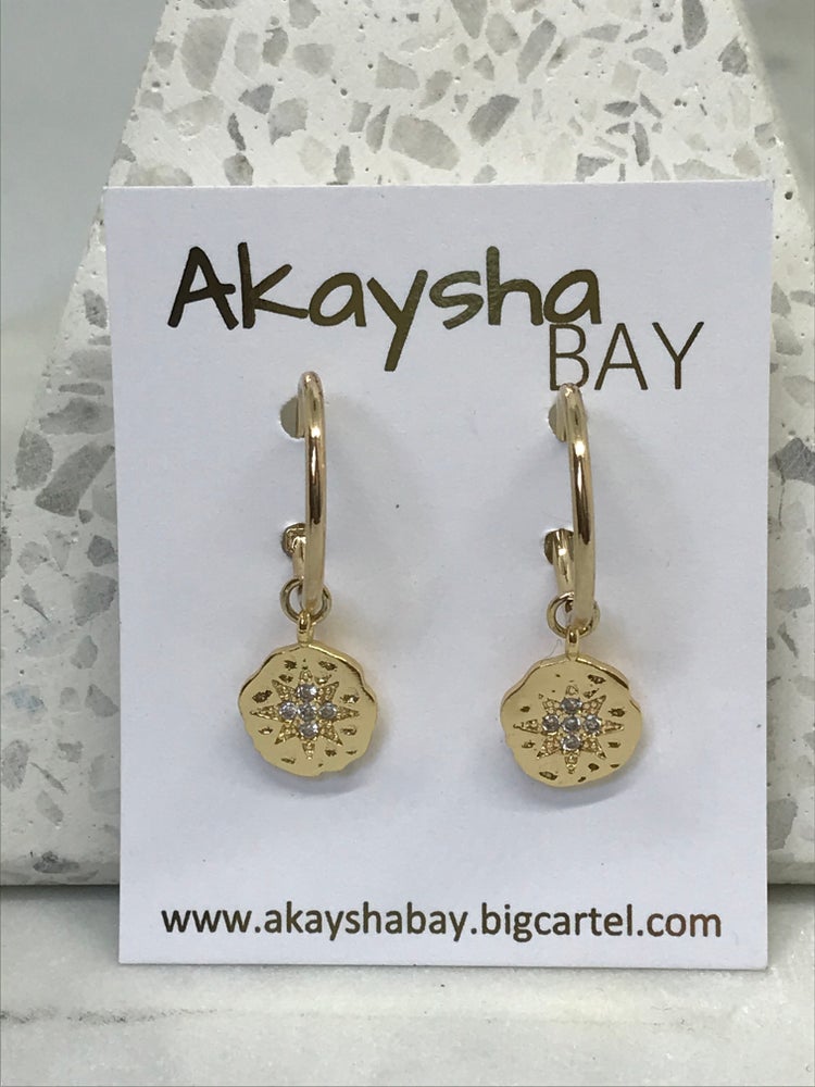 Starburst Hoops - gold and silver
