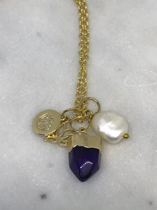 Amethyst Charm Necklace