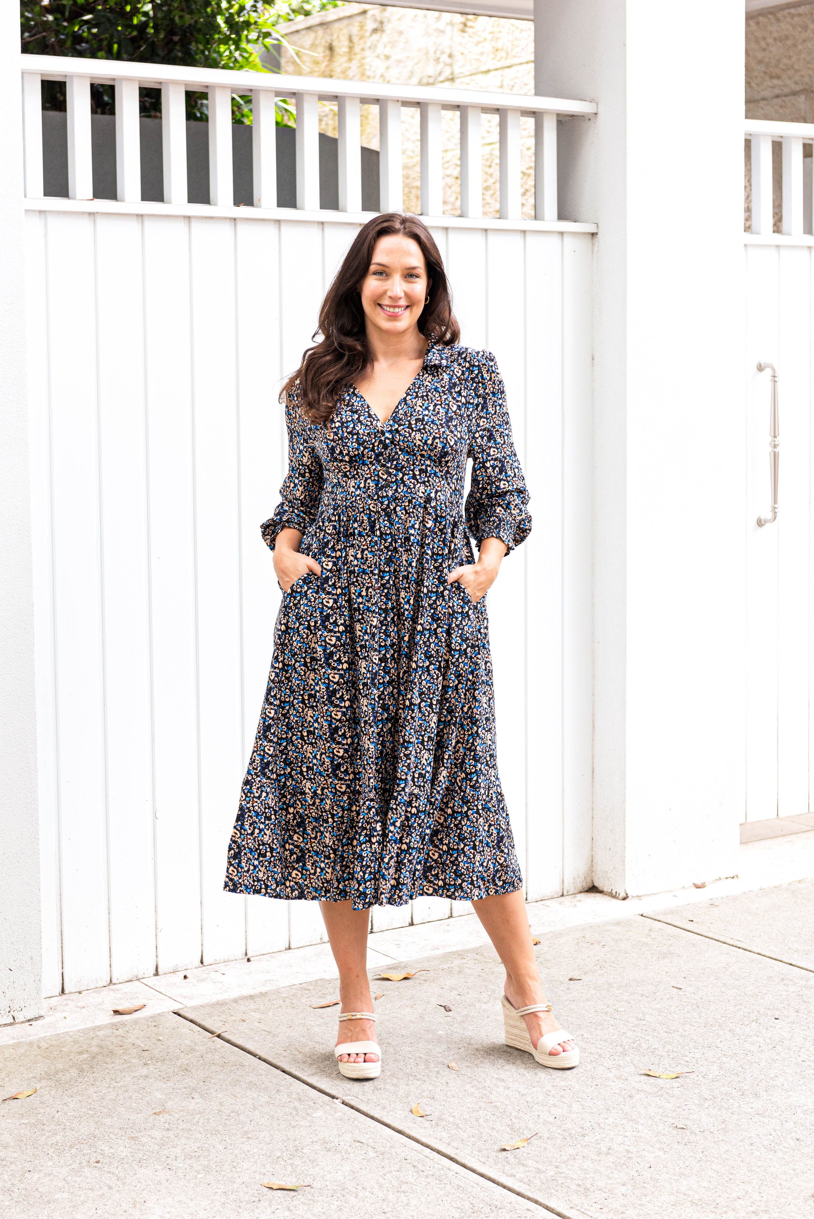 Midi dress shop with sleeves australia